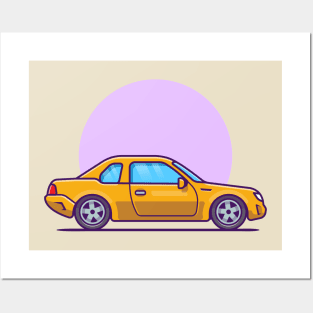 Car Cartoon Illustration Posters and Art